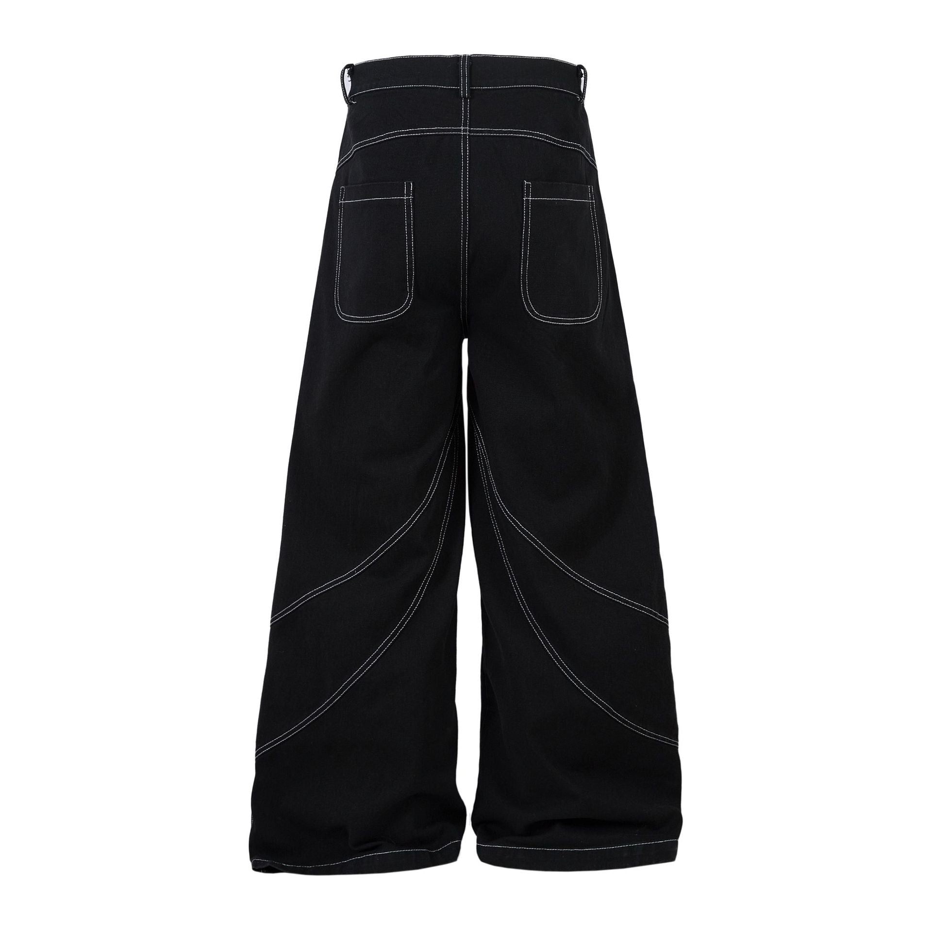 New Spring Flame Embroidery Raw Jeans